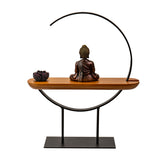 SITTING BUDDHA METAL/ WOODEN STAND C/8