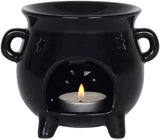 SHINY BLACK CAULDRON OIL BURNER C/36