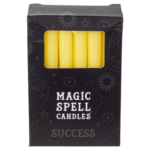 PACK OF 12 YELLOW SUCCESS SPELL CANDLES C/96
