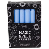 PACK OF12 LIGHT BLUE PEACE SPELL CANDLES  C/96