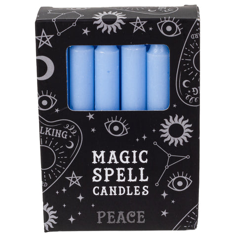 PACK OF12 LIGHT BLUE PEACE SPELL CANDLES  C/96