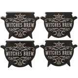 WITCHES BREW CAULDRON COASTER SET 4 C/24