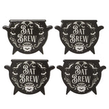 BAT BREW CAULDRON COASTER SET 4 C/24