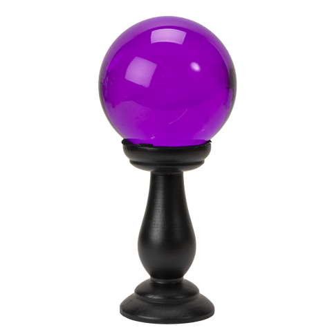 SMALL PURPLE CRYSTAL BALL ON STAND C/12