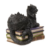 WICKED BLACK CAT ON BOOK W/ LED EYES C/8