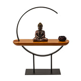 SITTING BUDDHA METAL/ WOODEN STAND C/8