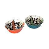 FLW 2PC MED BOWL SET IMPERIAL HOTEL PEACOCK 6"D C/16 MIN OF 2