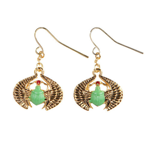 EGYPTIAN SCARAB EARRINGS C/60
