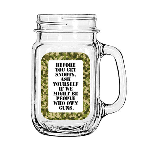 DISC-MASON JAR SNOOTY C/24 MINIMUM OF 2