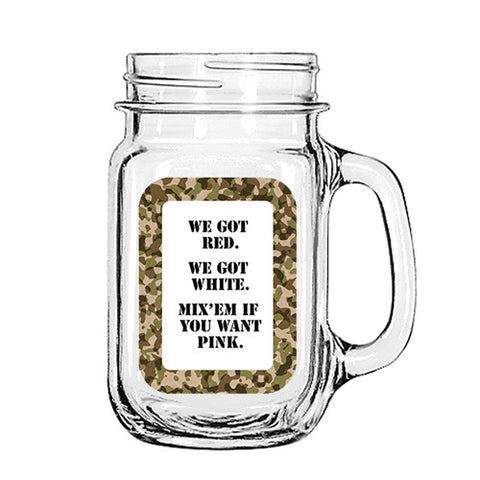 Mason Jar Red White