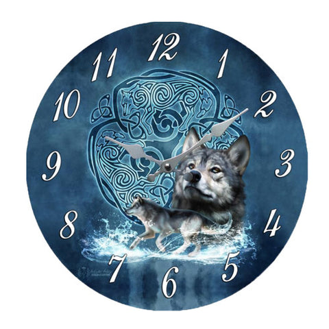 Celtic Wolf Clock