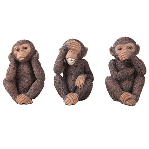 NO EVIL MONKEYS SET OF 3, C/24