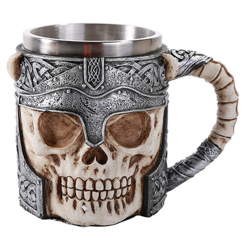 WARRIOR SKULL MUG C/24