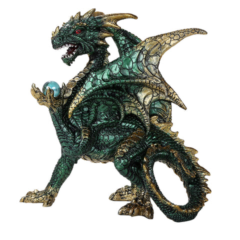 Dragon Holding Crystal Orb Figurine
