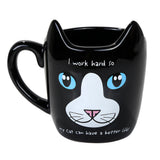 Work Hard Cat Mug