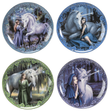 UNICORN AND MAIDEN DESSERT PLATES SET OF 4 C/12