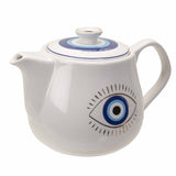JS-EVIL EYE TEA POT WHITE C/36