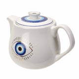 EVIL EYE TEA POT WHITE C/36