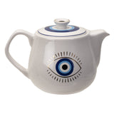 EVIL EYE TEA POT WHITE C/36