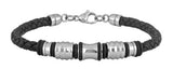 RAYAS BRAIDED LEATHER BRACELET 316L, C/30