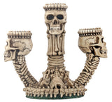 OSSUARY SKELETON TRIPLE CANDLEHOLDER C/12