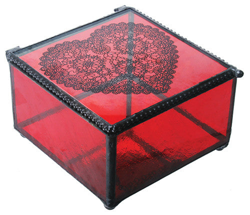 RED HEART ART GLASS BOX, C/36 – Summit Collection Gifts