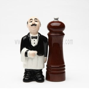 Waiter and Pepper Mill Salt & Pepper Set