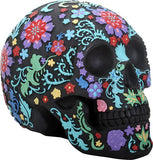 COLORED FLORAL SKULL BLACK, C/8