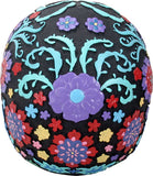 COLORED FLORAL SKULL BLACK, C/8