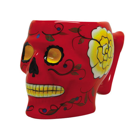 Red Day of the Dead Skull Mug