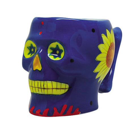 Blue Day of the Dead Skull Mug