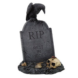Large Raven On Tombstone R.I.P
