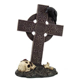Large Raven On Tombstone Cross