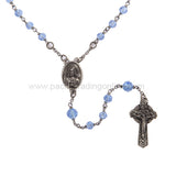 DISC-SACRED HEART OFJESUS ROSARY W/ BLUE GLASS BEADS MIN OF 2
