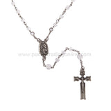 Lady Guadalupe Rosary w Clear Glass Beads