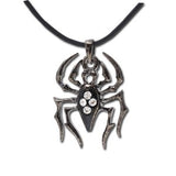 Black Gem Spider Necklace