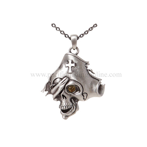 DISC-PIRATE SKULL NECKLACE C/60 MINIMUM OF 2
